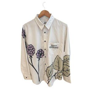 Empty Reference Womens Long Sleeve Button-Up Shirt With Graphic Floral Print